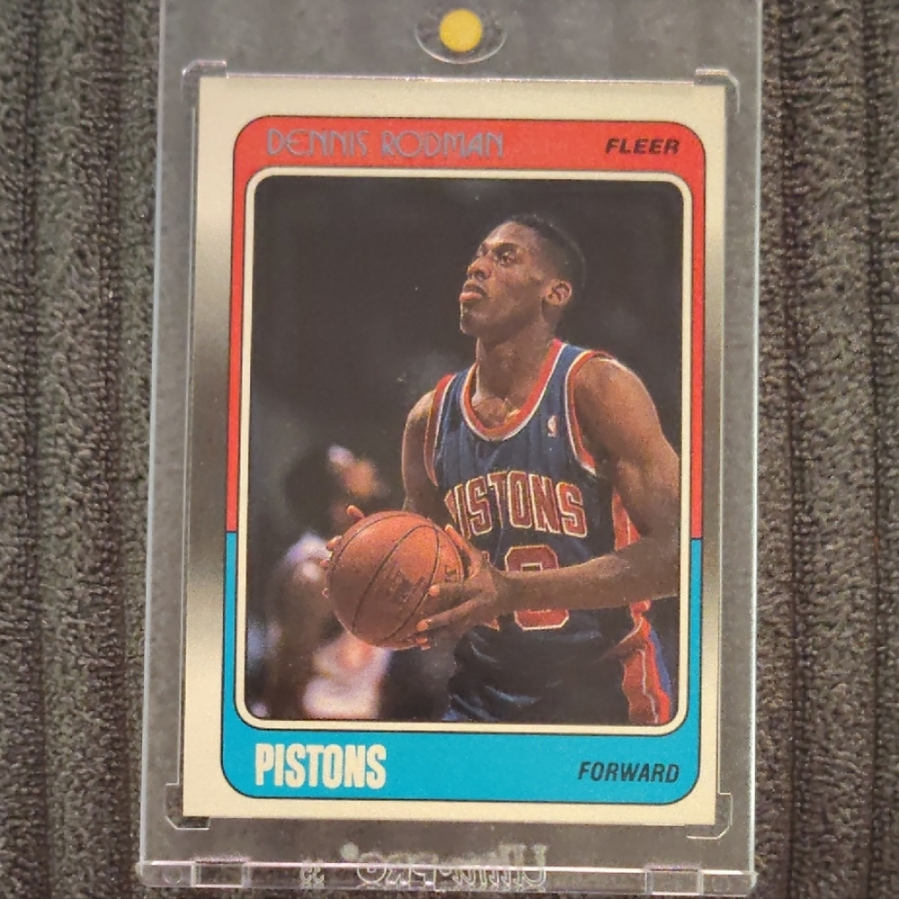 Fleer Pistons Trading Card - Red and Blue
